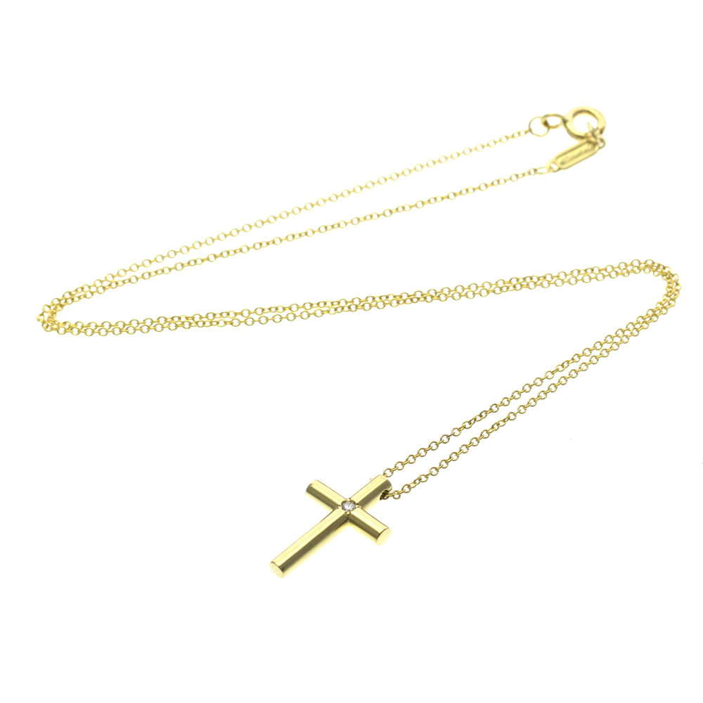 Tiffany & Co. Cross Pendant 18K Yellow Gold with Diamond
